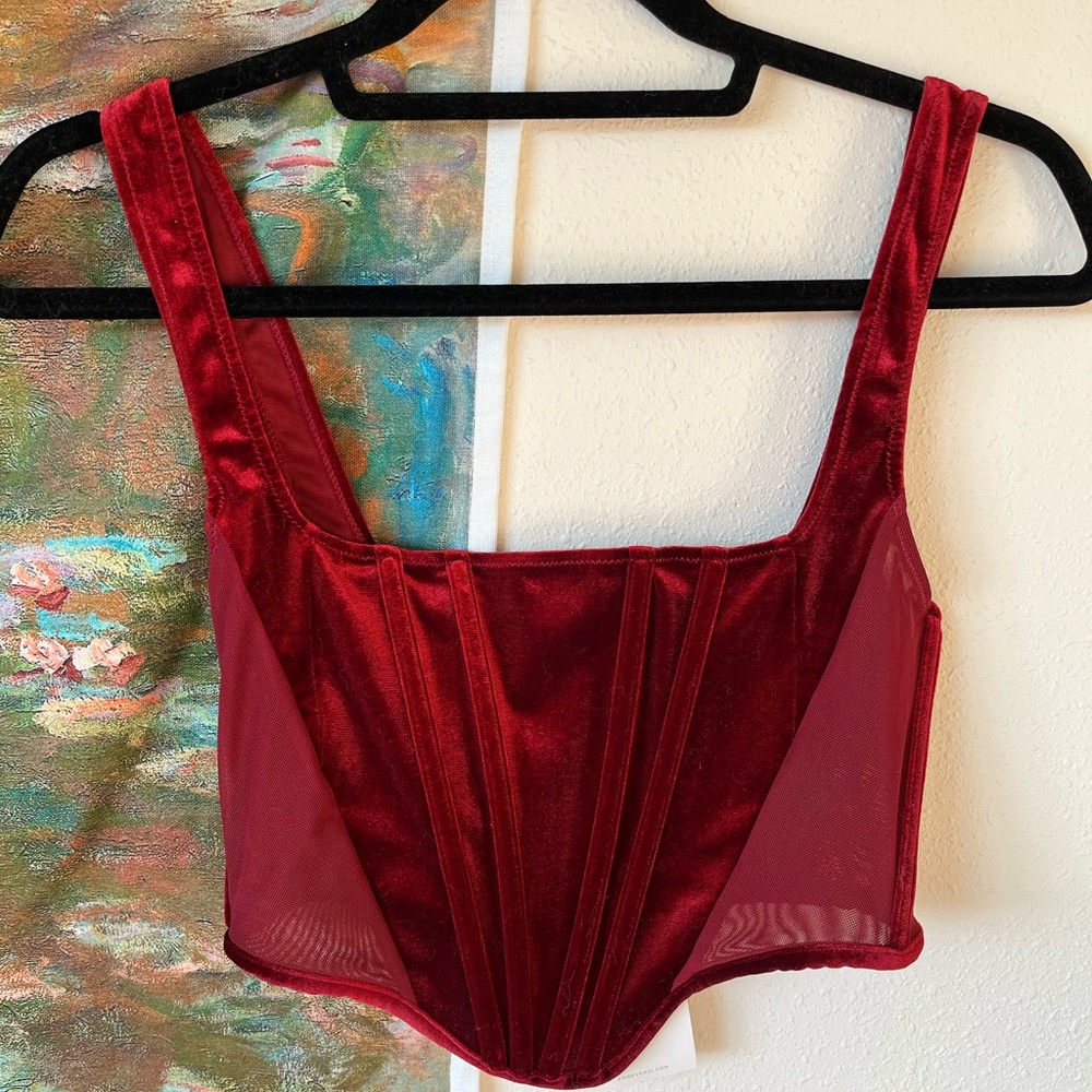 Sexy Velvet Corset Lingerie Top
